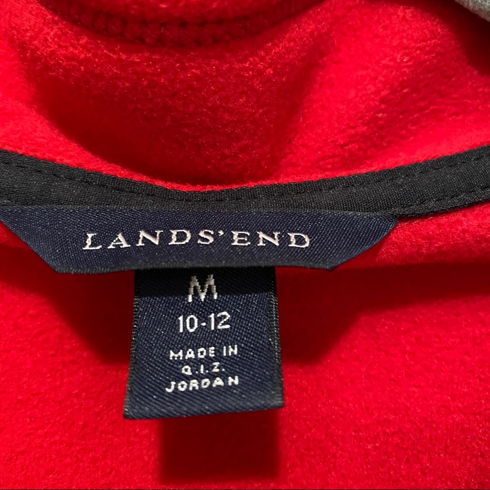 LANDS END Thermcheck Pullover Fleece Red Size M 10 - 12 - Picture 5 of 5
